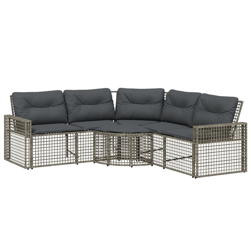 Afuera Living L-Shaped PE Rattan & Powder-Coated Steel Garden Sofa Large in Gray