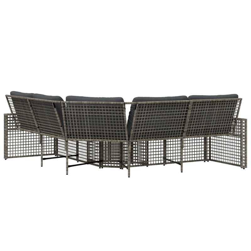 Afuera Living L-Shaped PE Rattan & Powder-Coated Steel Garden Sofa Large in Gray