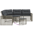 Afuera Living L-Shaped PE Rattan & Powder-Coated Steel Garden Sofa Large in Gray