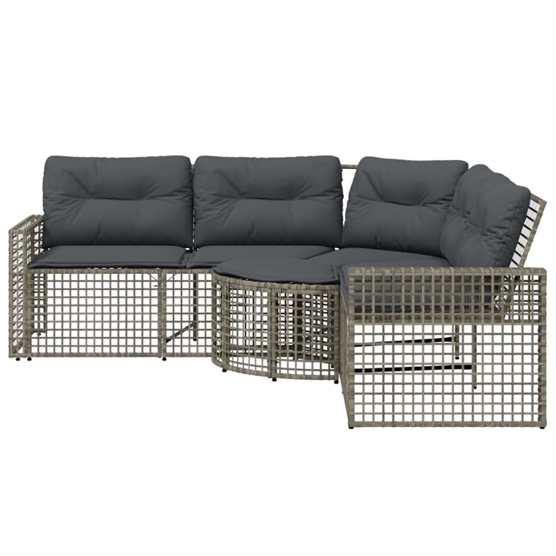 Afuera Living L-Shaped PE Rattan & Powder-Coated Steel Garden Sofa Large in Gray
