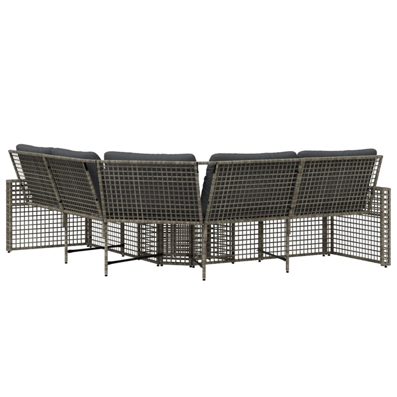Afuera Living L-Shaped PE Rattan & Powder-Coated Steel Garden Sofa Large in Gray