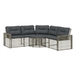Afuera Living L-Shaped PE Rattan & Powder-Coated Steel Garden Sofa Large in Gray