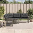 Afuera Living L-Shaped PE Rattan & Powder-Coated Steel Garden Sofa Large in Gray