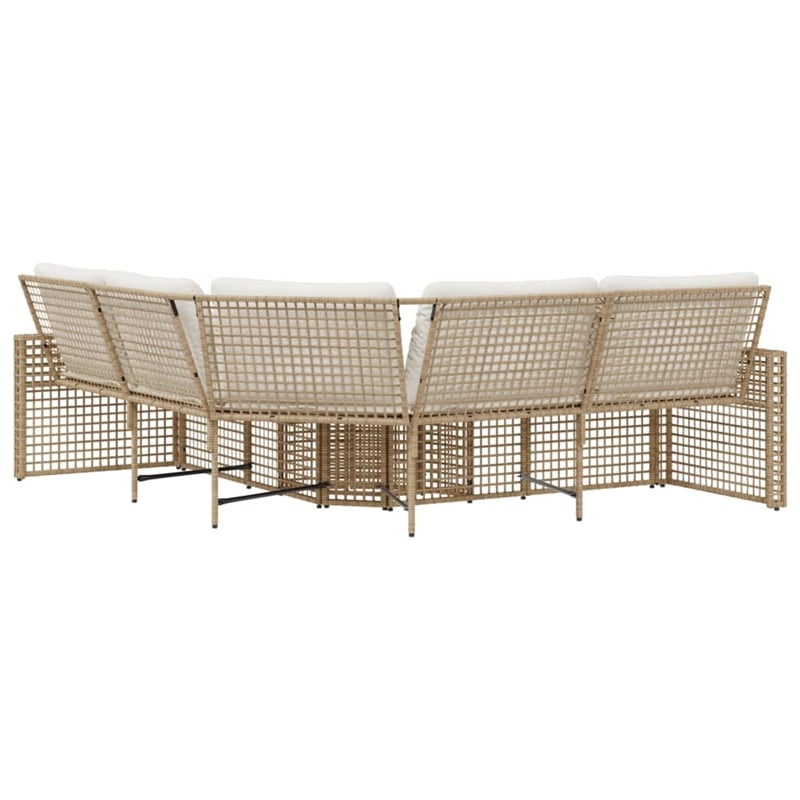 Afuera Living Contemporary Rattan Patio Sofa in Beige And Cream