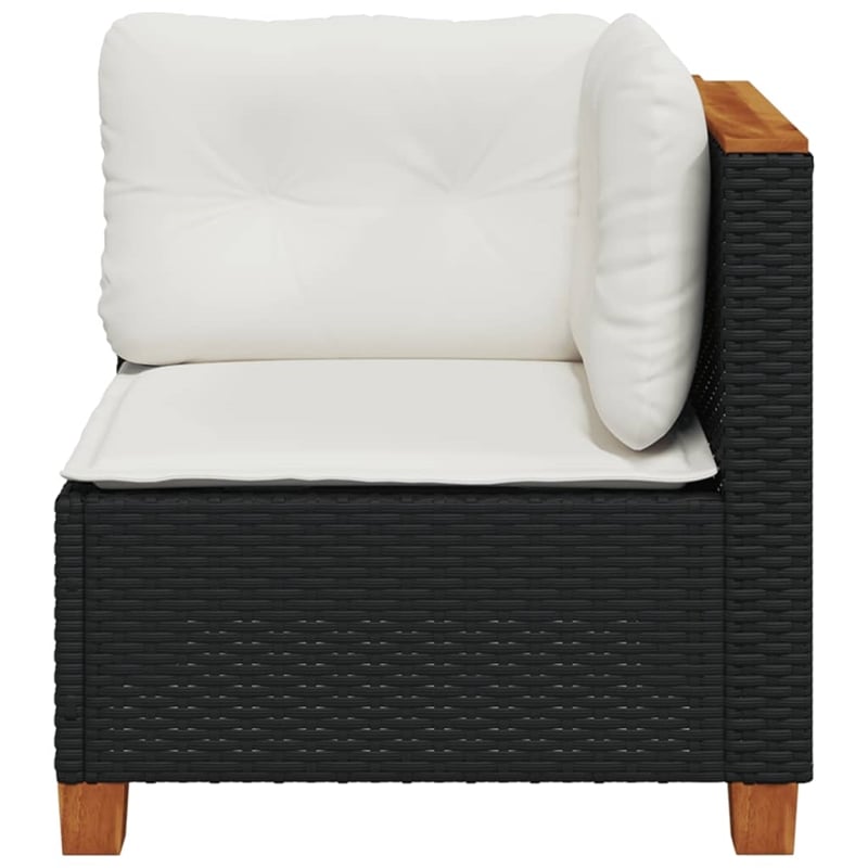 Afuera Living Small Poly Rattan Garden Sofa With Removable Covers in Black