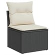 Afuera Living Contemporary Rattan Garden Sofa in Black And Cream