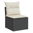 Afuera Living Contemporary Rattan Garden Sofa in Black And Cream