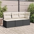 Afuera Living Contemporary Rattan Garden Sofa in Black And Cream