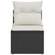 Afuera Living Contemporary Rattan Garden Sofa in Black And Cream
