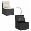 Afuera Living Contemporary Rattan Garden Sofa in Black And Cream