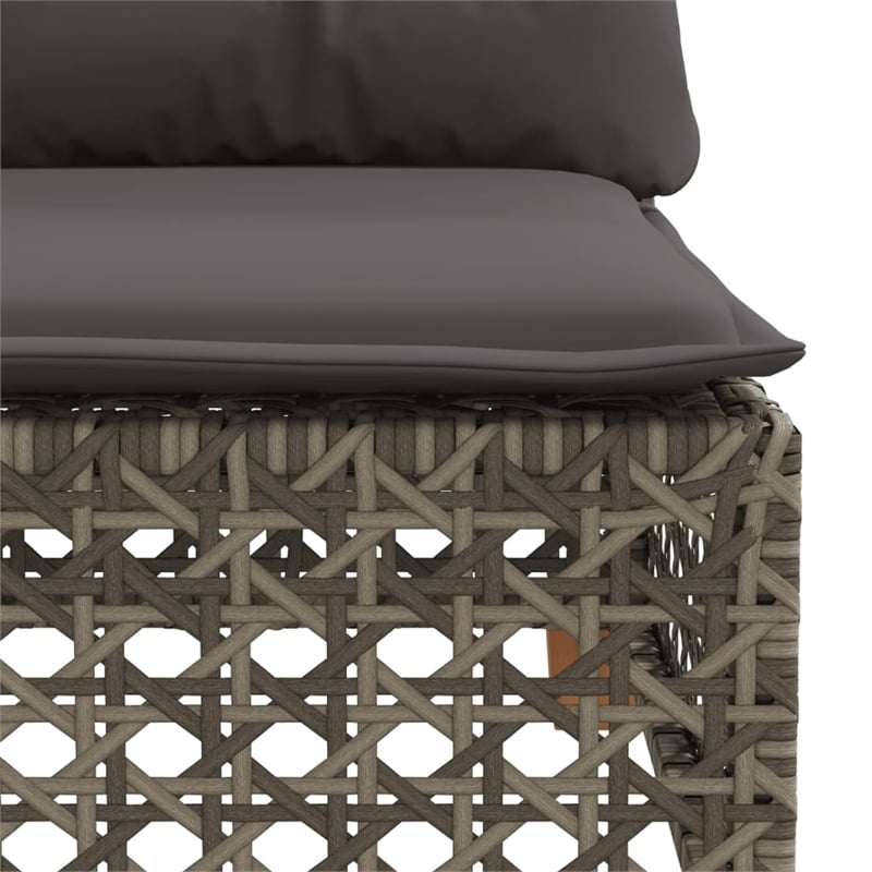Afuera Living Poly Rattan Patio Corner Sofa With Cushions in Dark Gray