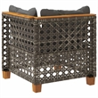 Afuera Living Poly Rattan Patio Corner Sofa With Cushions in Dark Gray