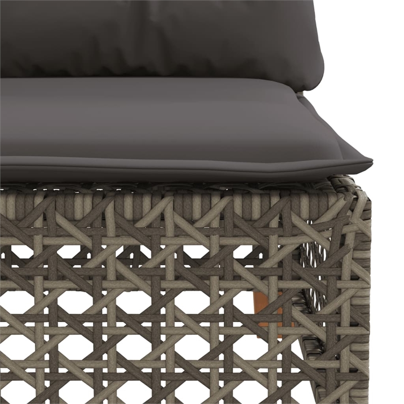 Afuera Living Poly Rattan Patio Corner Sofa With Cushions in Dark Gray