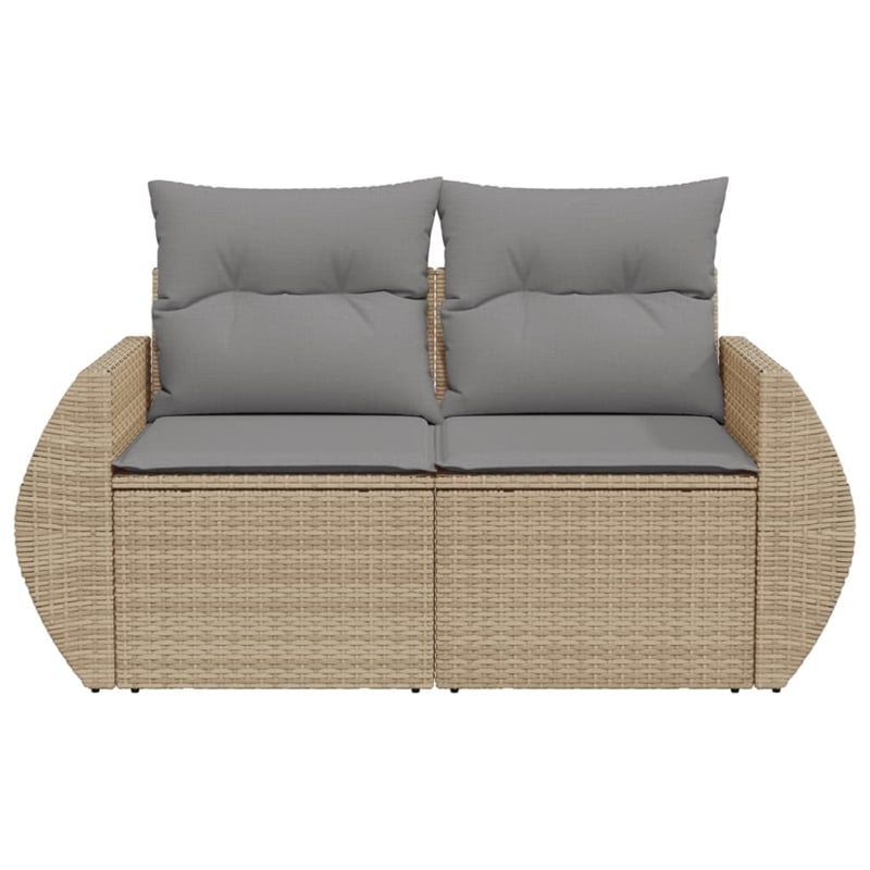 Afuera Living Medium Poly Rattan And Powder-Coated Steel Garden Sofa in Beige
