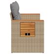 Afuera Living Rattan Powder-Coated Steel & Acacia Wood Garden Sofa in Beige