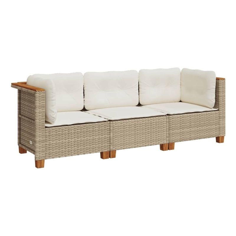 Afuera Living Contemporary 3-Piece Garden Sofa Set in Beige And Cream