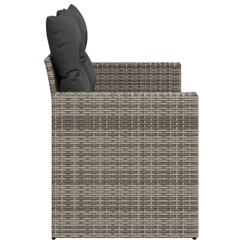 Afuera Living Medium PE Rattan Garden Sofa With Adjustable Feet in Gray