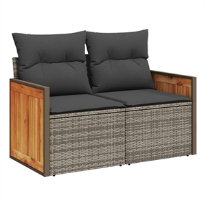 Afuera Living Contemporary Garden Sofa in Gray And Dark Gray