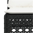 Afuera Living Patio Armless Sofa With Cushions in Cream White in Black Rattan