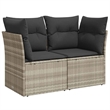 Afuera Living 2-Seater PE Rattan & Powder-Coated Steel Garden Sofa in Light Gray