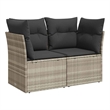 Afuera Living 2-Seater PE Rattan & Powder-Coated Steel Garden Sofa in Light Gray