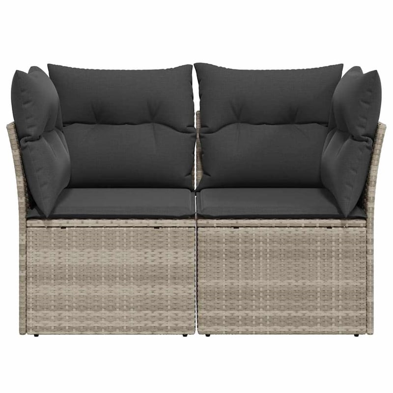 Afuera Living 2-Seater PE Rattan & Powder-Coated Steel Garden Sofa in Light Gray