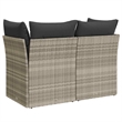 Afuera Living 2-Seater PE Rattan & Powder-Coated Steel Garden Sofa in Light Gray