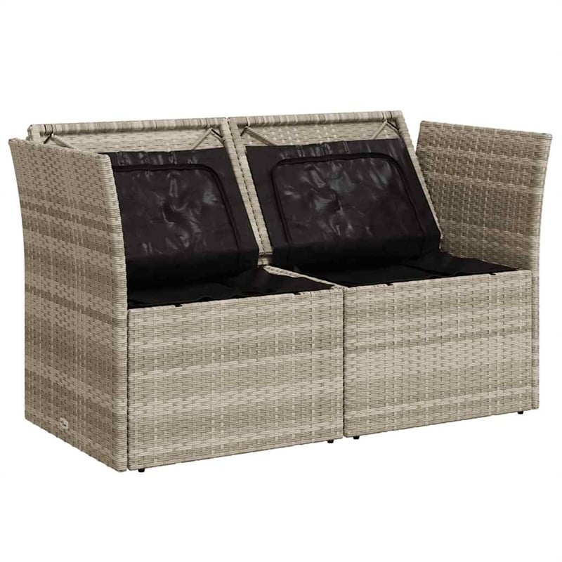 Afuera Living 2-Seater PE Rattan & Powder-Coated Steel Garden Sofa in Light Gray