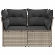 Afuera Living 2-Seater PE Rattan & Powder-Coated Steel Garden Sofa in Light Gray