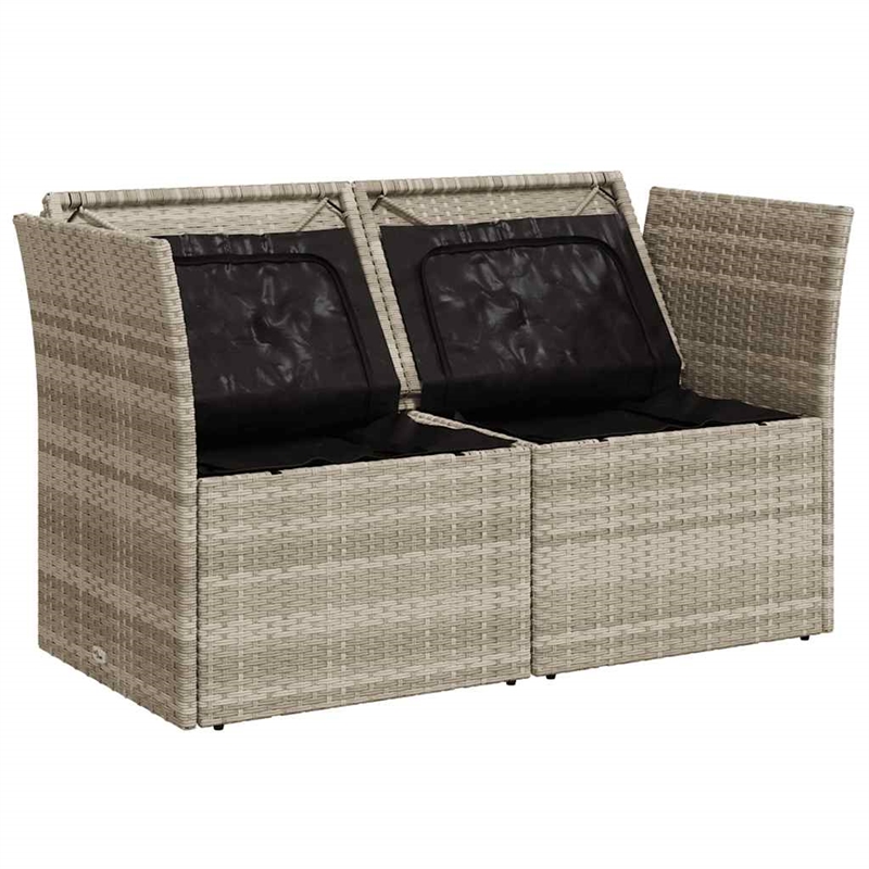 Afuera Living 2-Seater PE Rattan & Powder-Coated Steel Garden Sofa in Light Gray