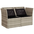 Afuera Living 2-Seater PE Rattan & Powder-Coated Steel Garden Sofa in Light Gray