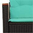 Afuera Living Contemporary Synthetic Poly Rattan Garden Sofa in Black