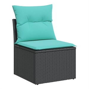 Afuera Living Contemporary Rattan Garden Chair in Black And Blue