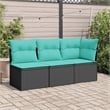 Afuera Living Contemporary Rattan Garden Chair in Black And Blue