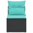Afuera Living Contemporary Rattan Garden Chair in Black And Blue