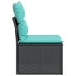 Afuera Living Contemporary Rattan Garden Chair in Black And Blue