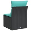 Afuera Living Contemporary Rattan Garden Chair in Black And Blue