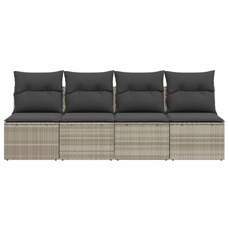 Afuera Living Contemporary Synthetic Poly Rattan Garden Sofa in Light Gray