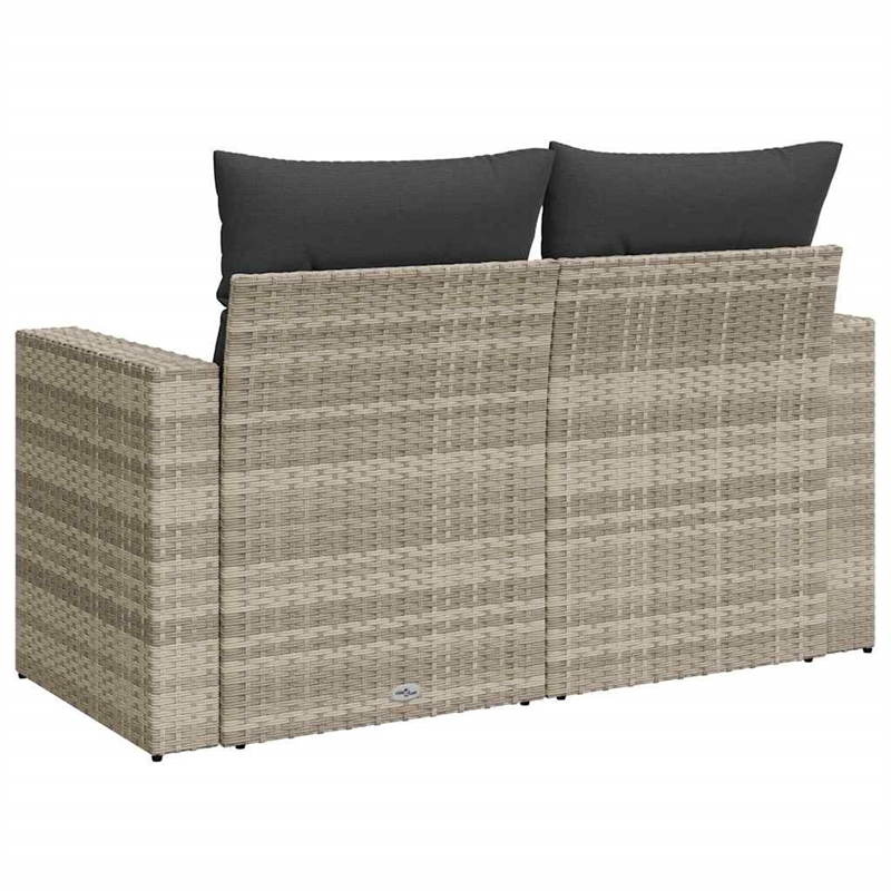 Afuera Living 2-Seater PE Rattan & Powder-Coated Steel Garden Sofa in Light Gray