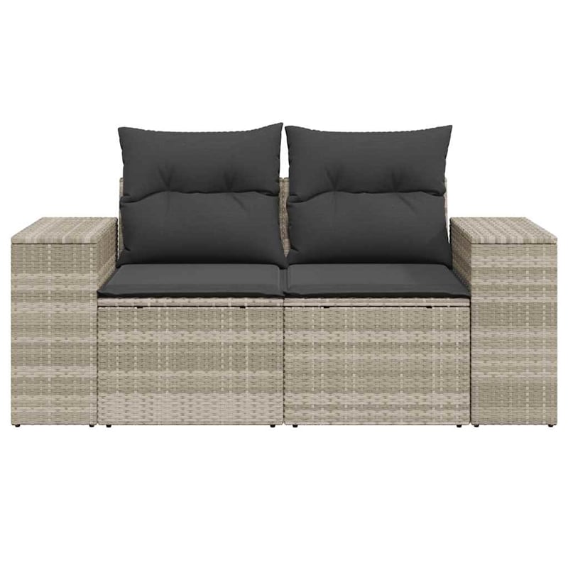 Afuera Living Contemporary Synthetic Poly Rattan Garden Sofa in Light Gray