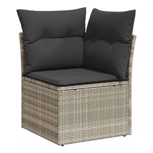 Afuera Living Poly Rattan And Powder-Coated Steel Garden Sofa in Light Gray