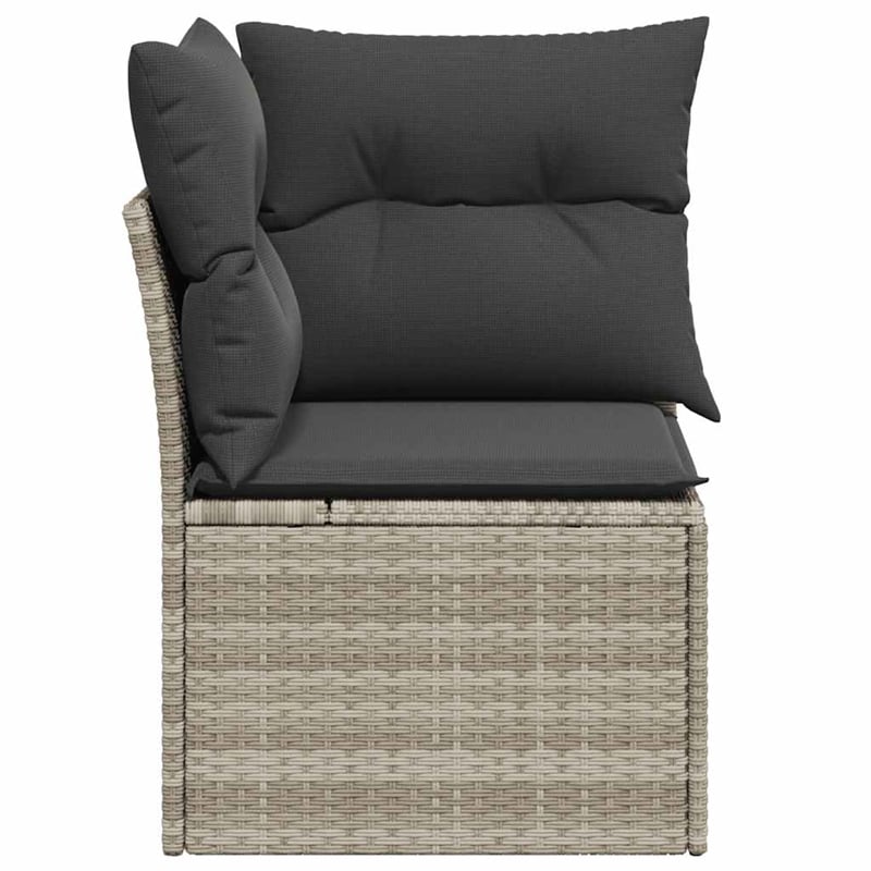 Afuera Living Poly Rattan And Powder-Coated Steel Garden Sofa in Light Gray