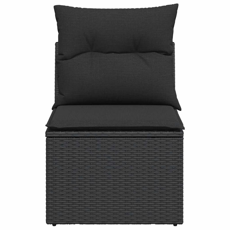 Afuera Living PE Rattan Garden Sofa With Removable Covers in Black