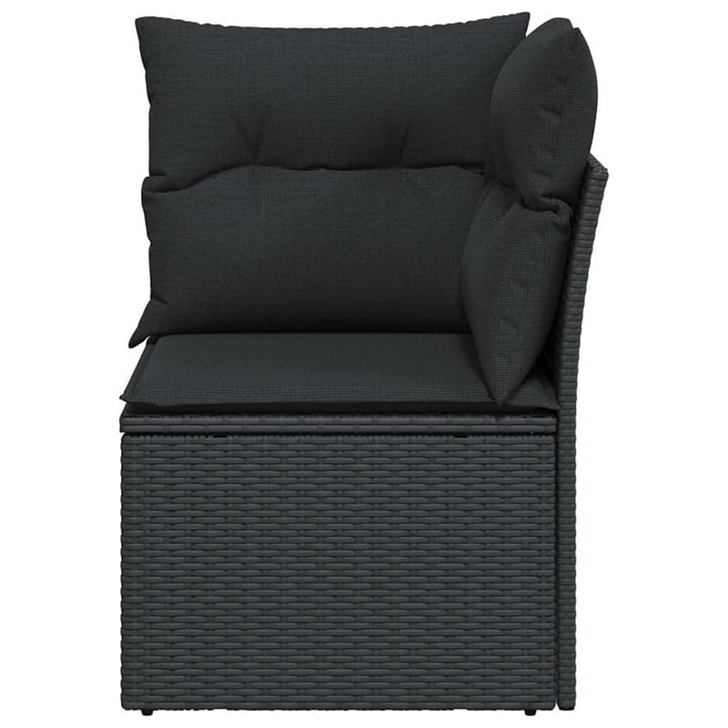 Afuera Living PE Rattan Garden Sofa With Adjustable Feet in Black