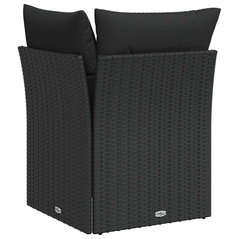 Afuera Living PE Rattan Garden Sofa With Adjustable Feet in Black