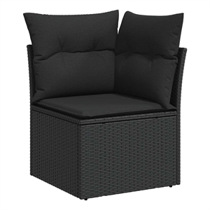 Afuera Living PE Rattan Garden Sofa With Adjustable Feet in Black