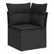 Afuera Living PE Rattan Garden Sofa With Adjustable Feet in Black