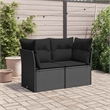 Afuera Living 2-Seater Poly Rattan And Powder-Coated Steel Garden Sofa in Black