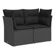 Afuera Living 2-Seater Poly Rattan And Powder-Coated Steel Garden Sofa in Black