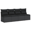 Afuera Living 4-Seater Poly Rattan And Powder-Coated Steel Garden Sofa in Black